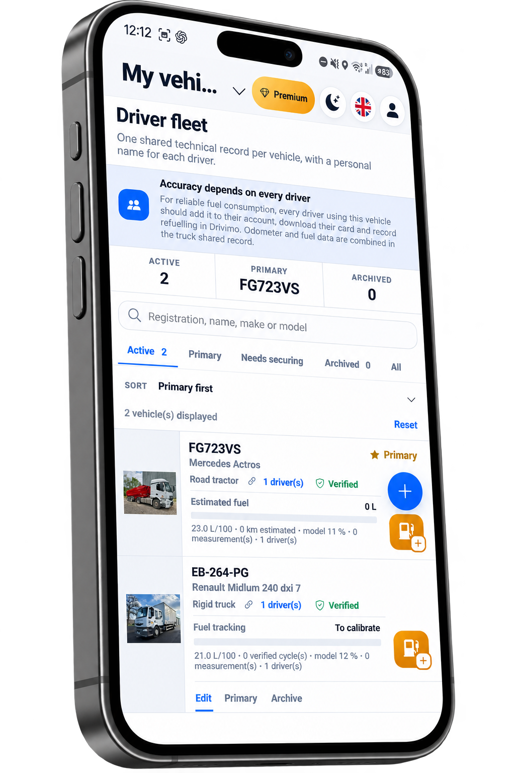 Drivimo driver fleet